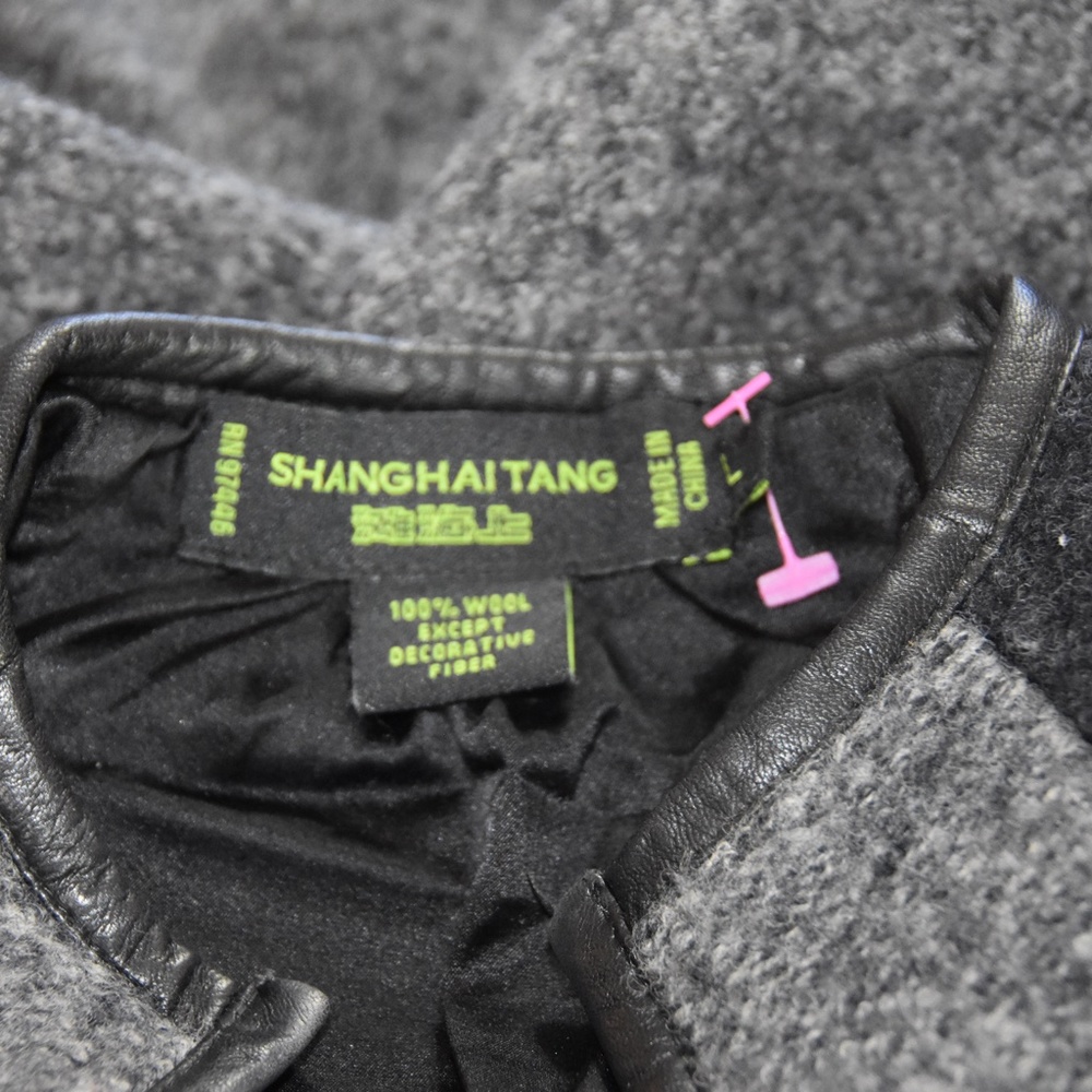 Shanghai Tang Wool Color Block Coat Jacket Bamboo… - image 7